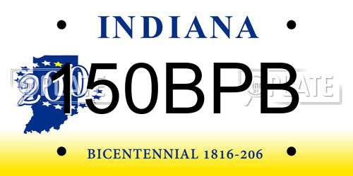 150BPB Indiana License Plate