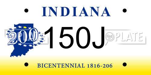 150J Indiana License Plate