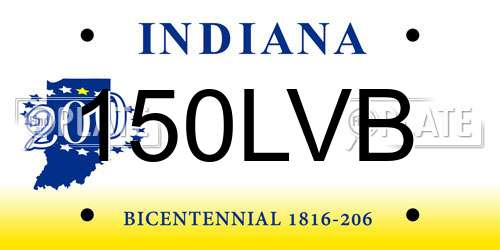 150LVB Indiana License Plate