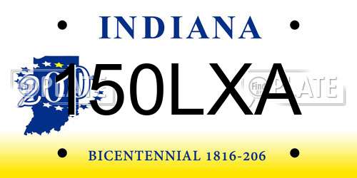 150LXA Indiana License Plate