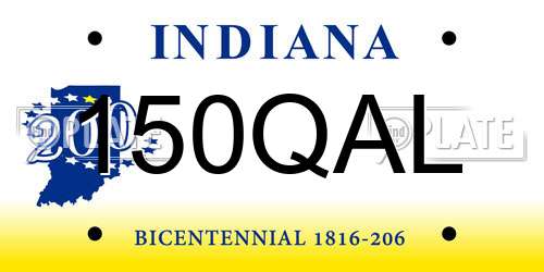 150QAL Indiana License Plate