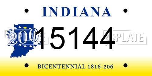 15144 Indiana License Plate