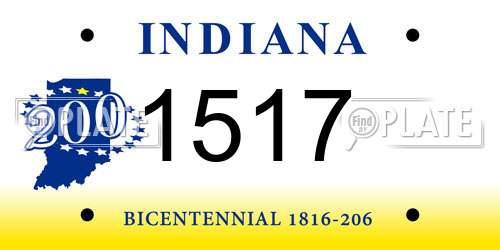 1517 Indiana License Plate