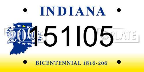 151I05 Indiana License Plate