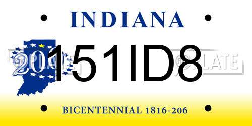 151ID8 Indiana License Plate