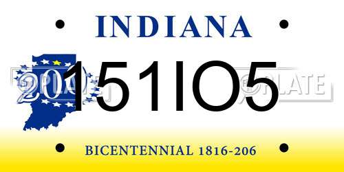 151IO5 Indiana License Plate