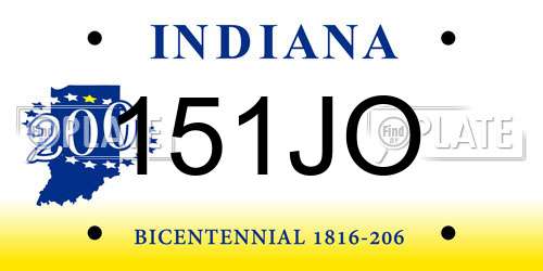 151JO Indiana License Plate
