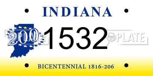 1532 Indiana License Plate