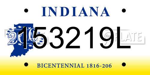 153219L Indiana License Plate