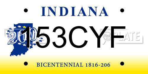 153CYF Indiana License Plate