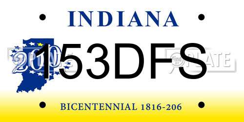 153DFS Indiana License Plate