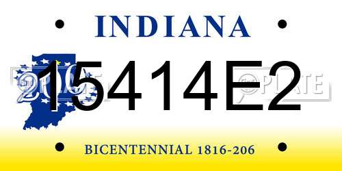 15414E2 Indiana License Plate