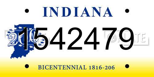 1542479 Indiana License Plate