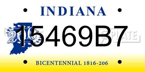 15469B7 Indiana License Plate