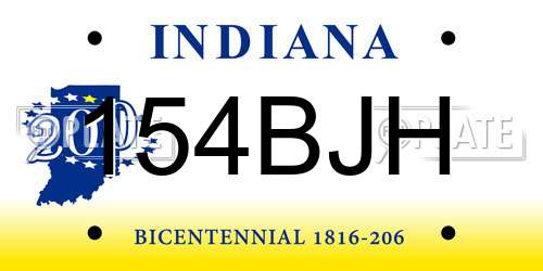154BJH Indiana License Plate