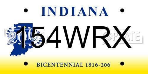 154WRX Indiana License Plate