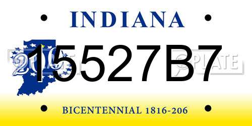 15527B7 Indiana License Plate