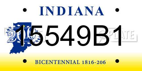 15549B1 Indiana License Plate