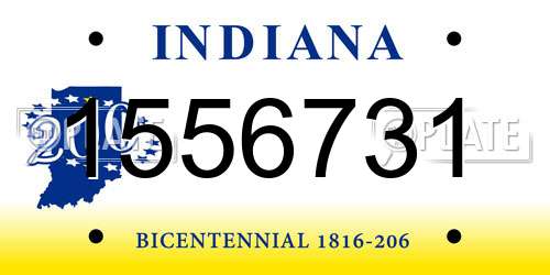 1556731 Indiana License Plate