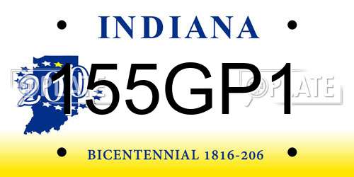 155GP1 Indiana License Plate