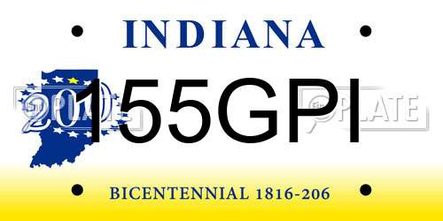 155GPI Indiana License Plate