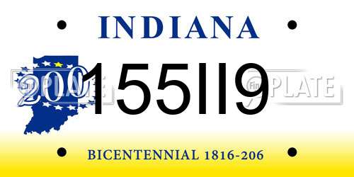 155II9 Indiana License Plate