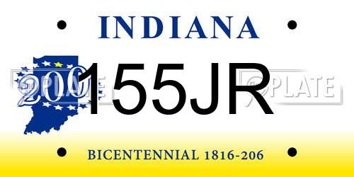 155JR Indiana License Plate
