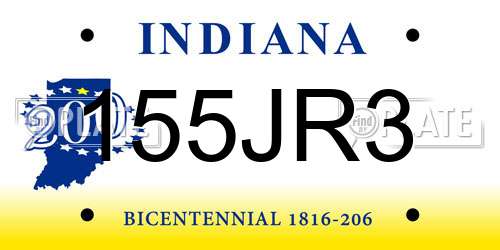 155JR3 Indiana License Plate