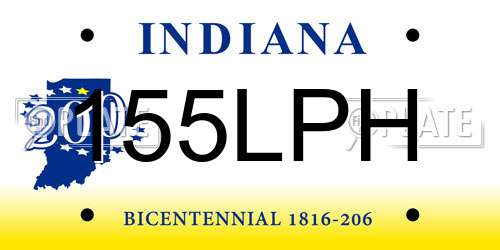 155LPH Indiana License Plate