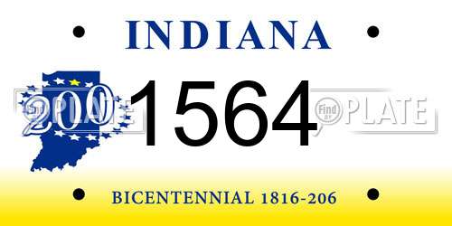 1564 Indiana License Plate