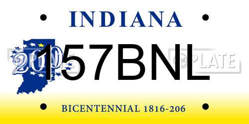 157BNL Indiana License Plate