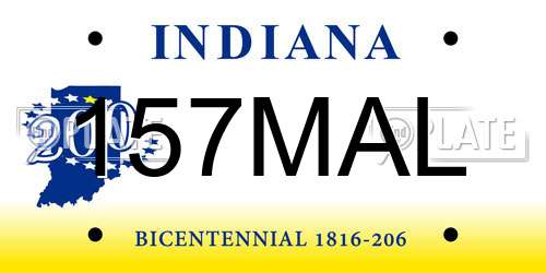 157MAL Indiana License Plate