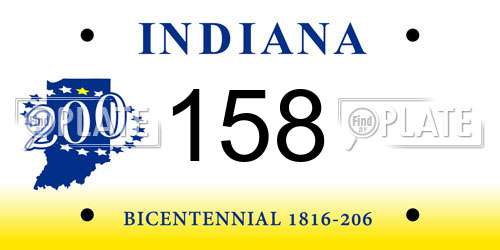 158 Indiana License Plate
