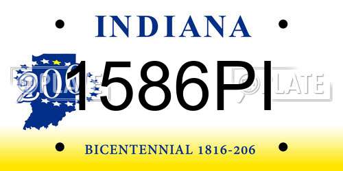 1586PI Indiana License Plate