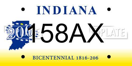 158AX Indiana License Plate