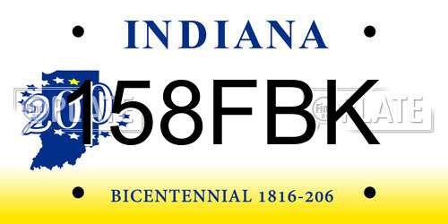 158FBK Indiana License Plate