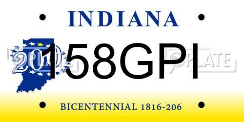 158GPI Indiana License Plate
