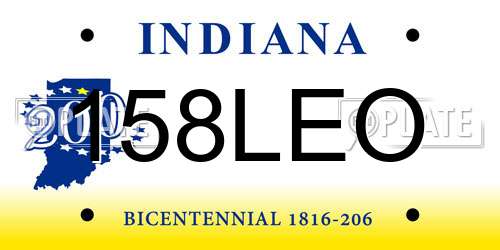 158LEO Indiana License Plate