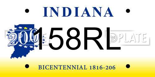 158RL Indiana License Plate