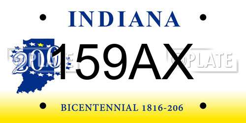 159AX Indiana License Plate