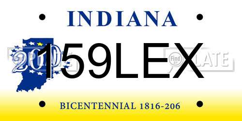 159LEX Indiana License Plate