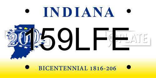 159LFE Indiana License Plate