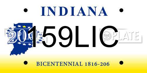 159LIC Indiana License Plate
