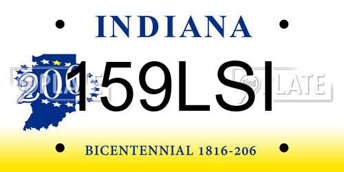 159LSI Indiana License Plate