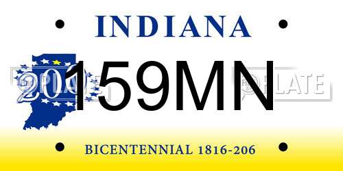 159MN Indiana License Plate