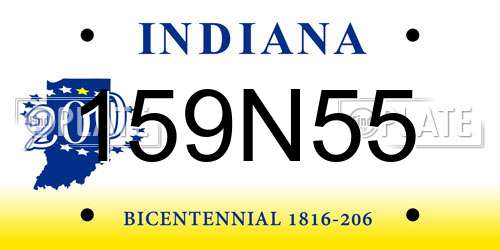 159N55 Indiana License Plate