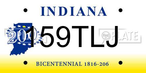 159TLJ Indiana License Plate