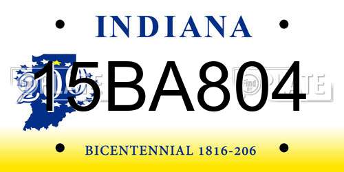 15BA804 Indiana License Plate