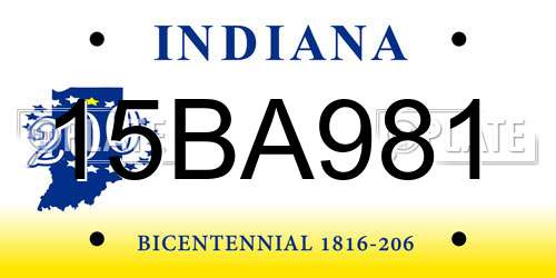 15BA981 Indiana License Plate