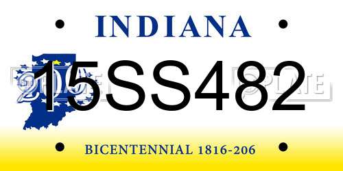 15SS482 Indiana License Plate